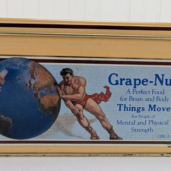 Post Grapenuts Metal Replica Tin Storage Container General Foods Empty Retro - Picture 4 of 9